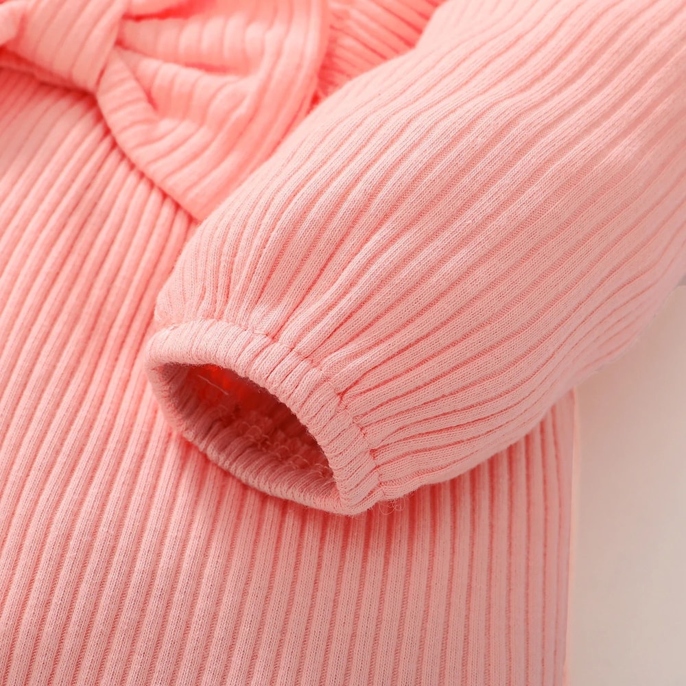 2Piece Newborn Girl Ruffle Romper Headband Long Sleeve AutumnWinter Bodysuit 3