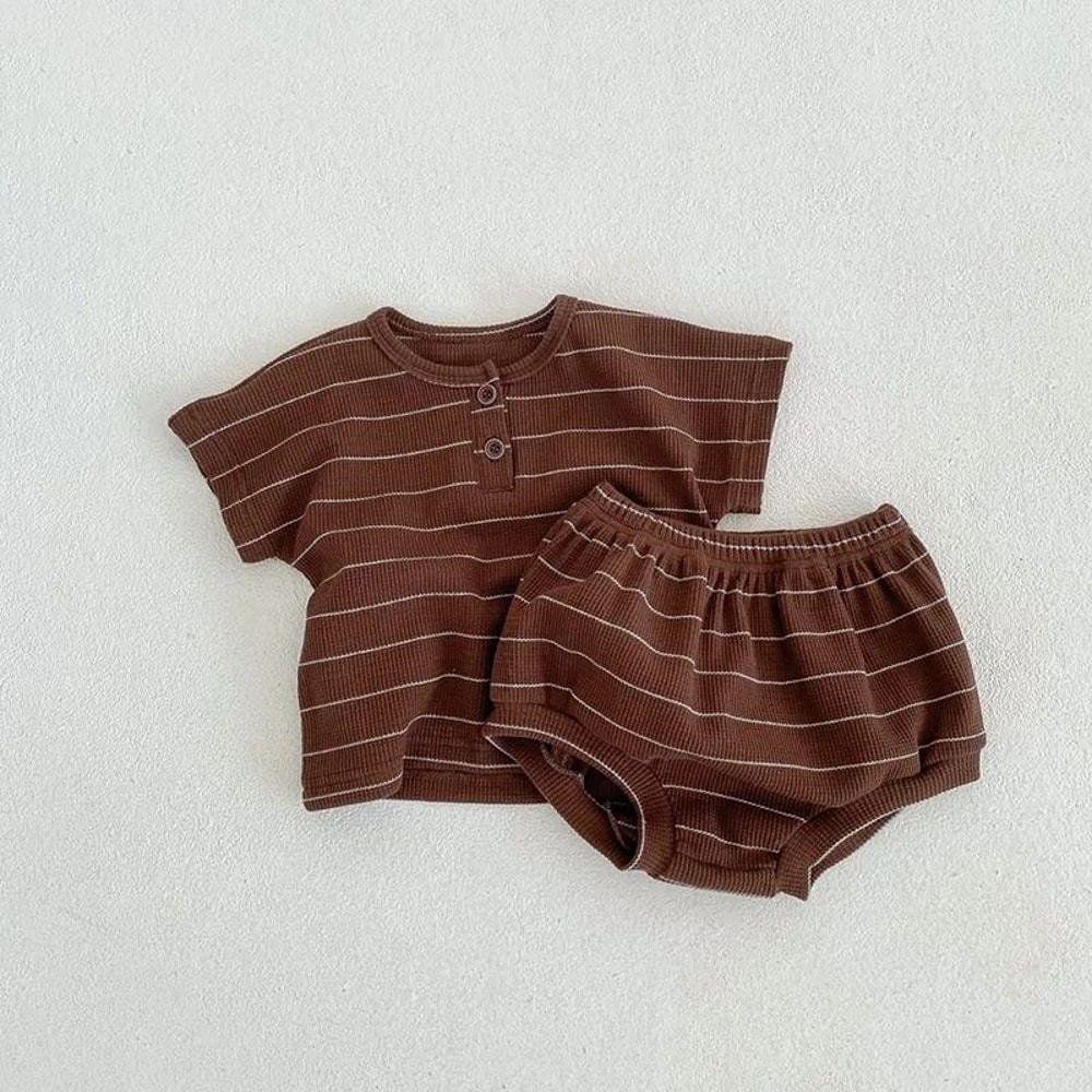 Summer Striped Infant Tee Bloomer Set 2Piece Toddler Comfort Suit 6