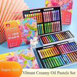 super soft professional oil pastel set - vibrant artist grade blending & layering