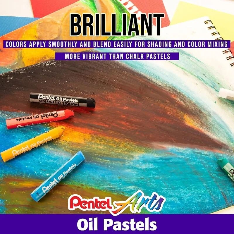 Pentel Arts Professional Oil Pastel Set Brilliant Assorted Colors PHN Series 1