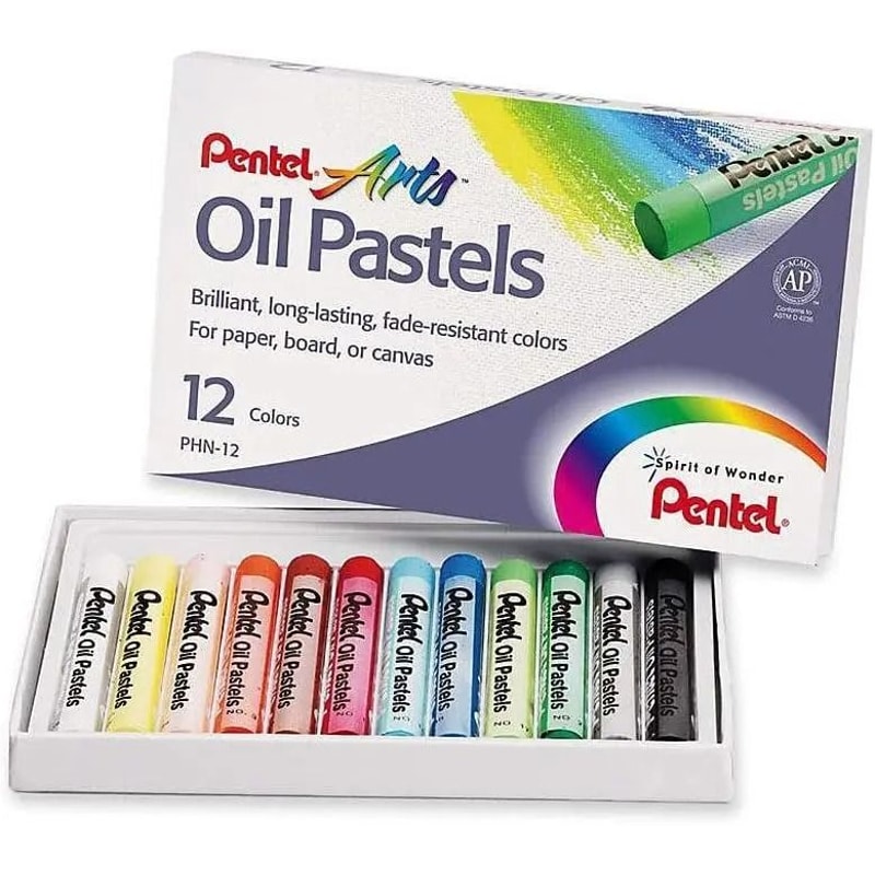 Pentel Arts Professional Oil Pastel Set Brilliant Assorted Colors PHN Series 8