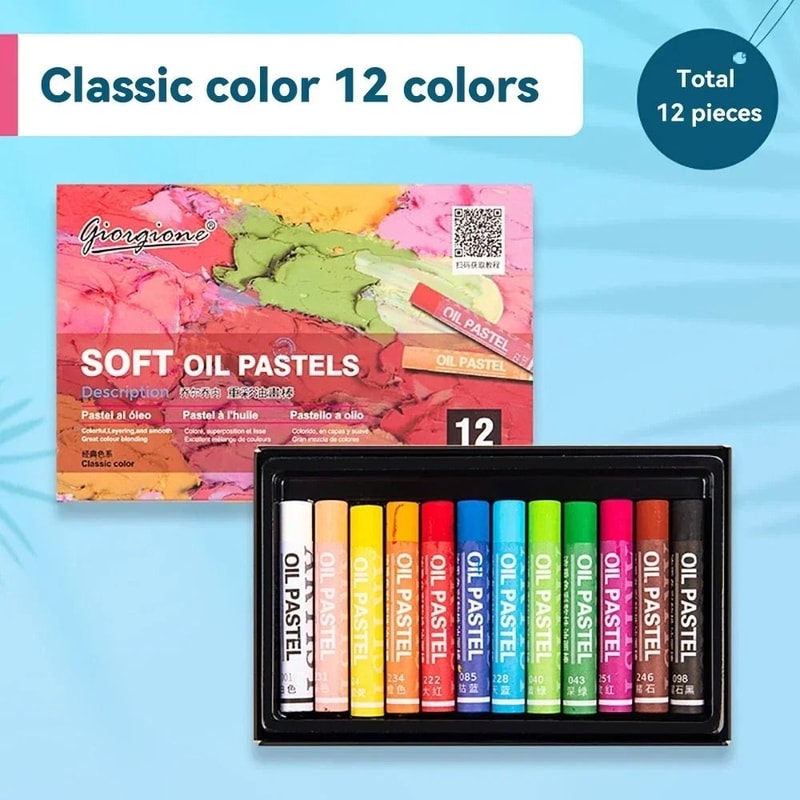 Professional Soft Oil Pastel Set 12253850 Vibrant Tones For Artists Students 7