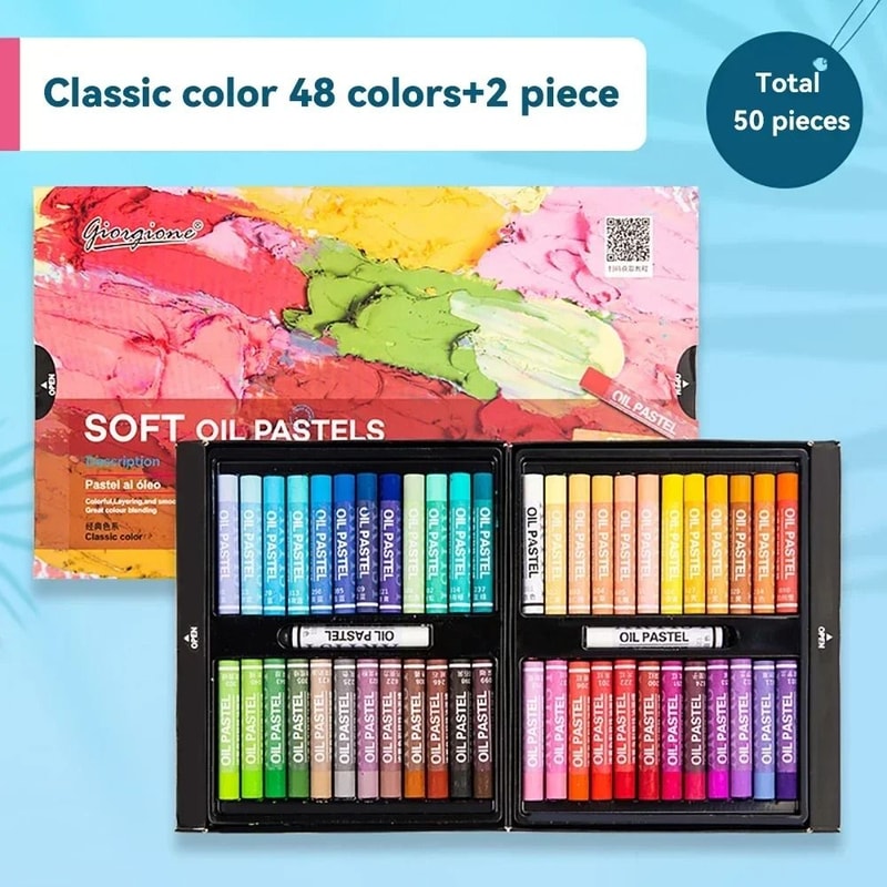 Professional Soft Oil Pastel Set 12253850 Vibrant Tones For Artists Students 12