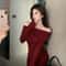 Black OffShoulder Elegant Mini Dress Slim Sexy Long Sleeve Bodycon 2