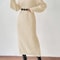 Slouchy Knit Turtleneck Long Sweater Dress Autumn Winter Loose Ankle Length Party Dress 1