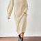 Slouchy Knit Turtleneck Long Sweater Dress Autumn Winter Loose Ankle Length Party Dress 7