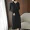 Casual Aesthetic Maxi Sweater Dress Loose Vintage Knitted Bodycon Winter Korean Fashion 3