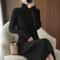Casual Aesthetic Maxi Sweater Dress Loose Vintage Knitted Bodycon Winter Korean Fashion 6