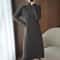 Casual Aesthetic Maxi Sweater Dress Loose Vintage Knitted Bodycon Winter Korean Fashion 8