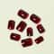 24Pcs Solid Color Wine Red Press On Nail Short Square Simple Full Cover Detachable False Nails 2