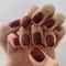 24Pcs Solid Color Wine Red Press On Nail Short Square Simple Full Cover Detachable False Nails 14