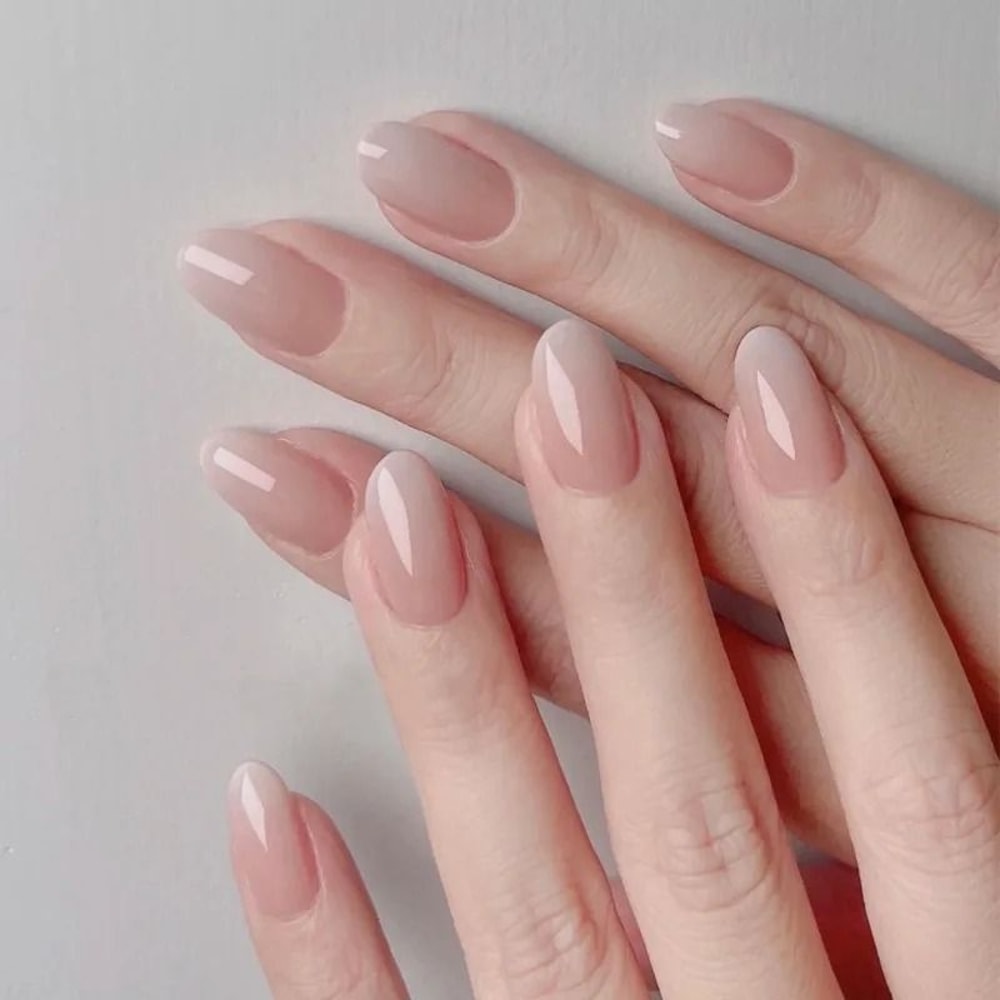 24Pcs Solid Color Wine Red Press On Nail Short Square Simple Full Cover Detachable False Nails 16