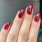 24Pcs Solid Color Wine Red Press On Nail Short Square Simple Full Cover Detachable False Nails 21