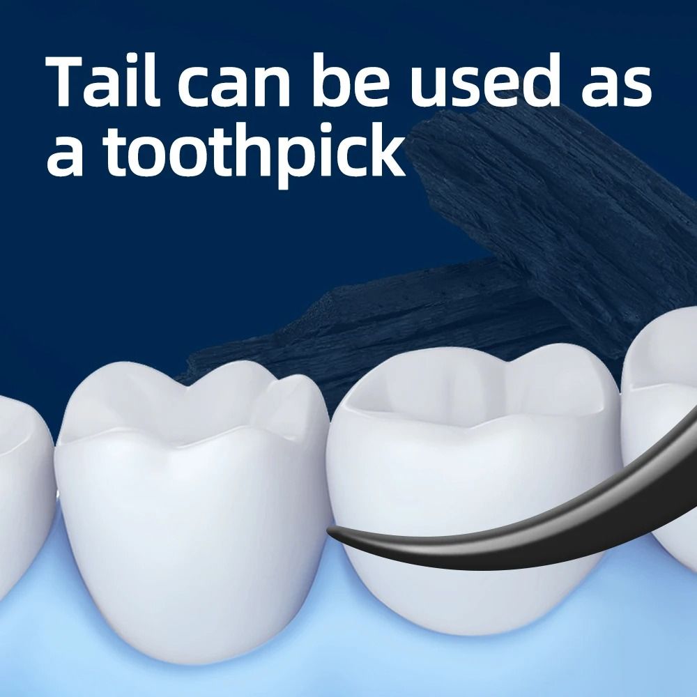 Super Deer 500Pcs Twin Line Bamboo Charcoal Dental Floss Picks High Performance Oral Care Tool 3