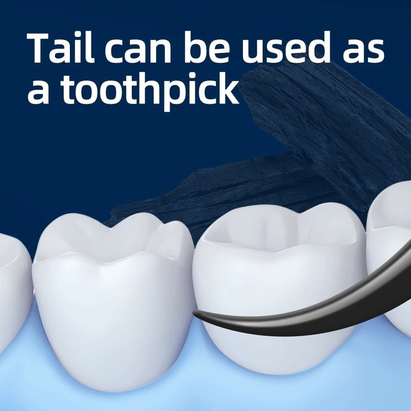 Super Deer 500Pcs Twin Line Bamboo Charcoal Dental Floss Picks High Performance Oral Care Tool 3