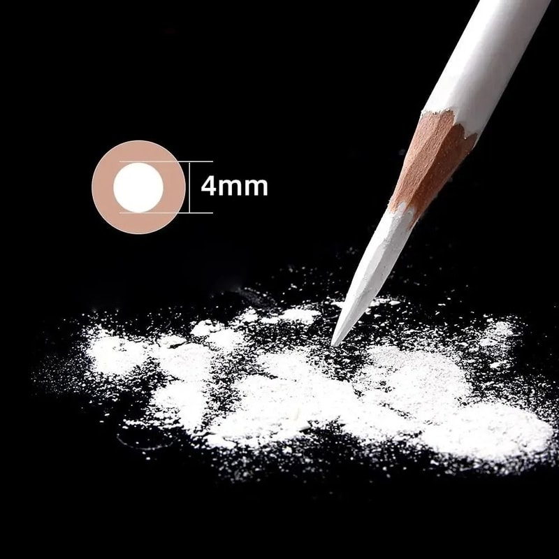 3PCS Professional White Charcoal Pencils Sketch Highlight Drawing Shading Blending Art Supplies 0