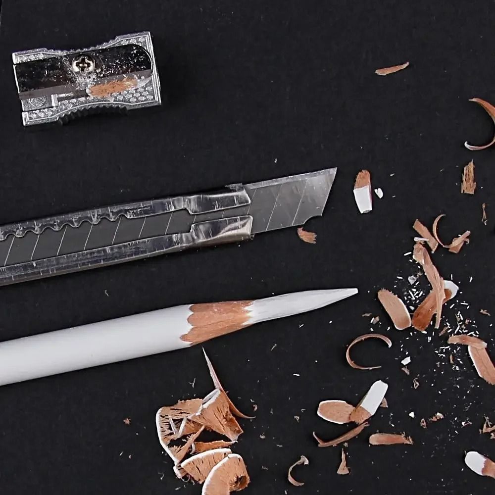 3PCS Professional White Charcoal Pencils Sketch Highlight Drawing Shading Blending Art Supplies 5