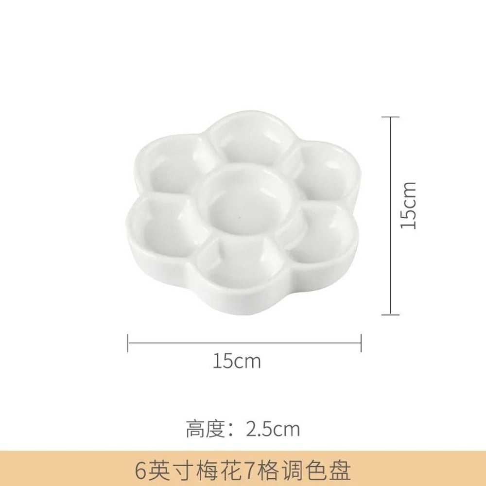 Jingdezhen Ceramic Plum Blossom Palette Pigment Gouache Watercolor Painting Art Supplies 10