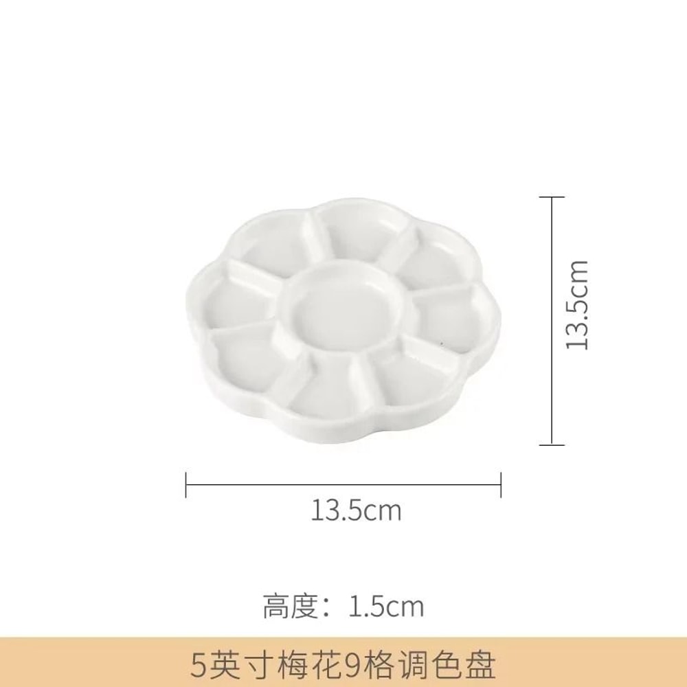 Jingdezhen Ceramic Plum Blossom Palette Pigment Gouache Watercolor Painting Art Supplies 14