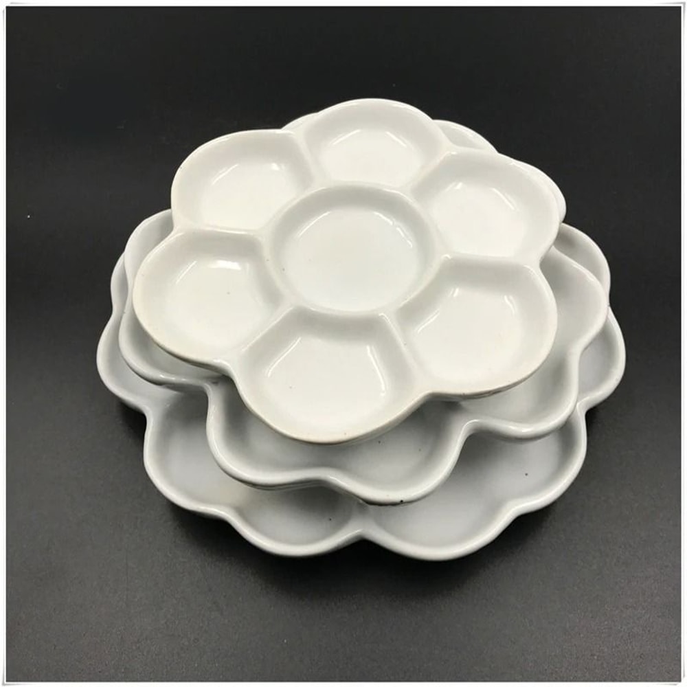 Jingdezhen Ceramic Plum Blossom Palette Pigment Gouache Watercolor Painting Art Supplies 3