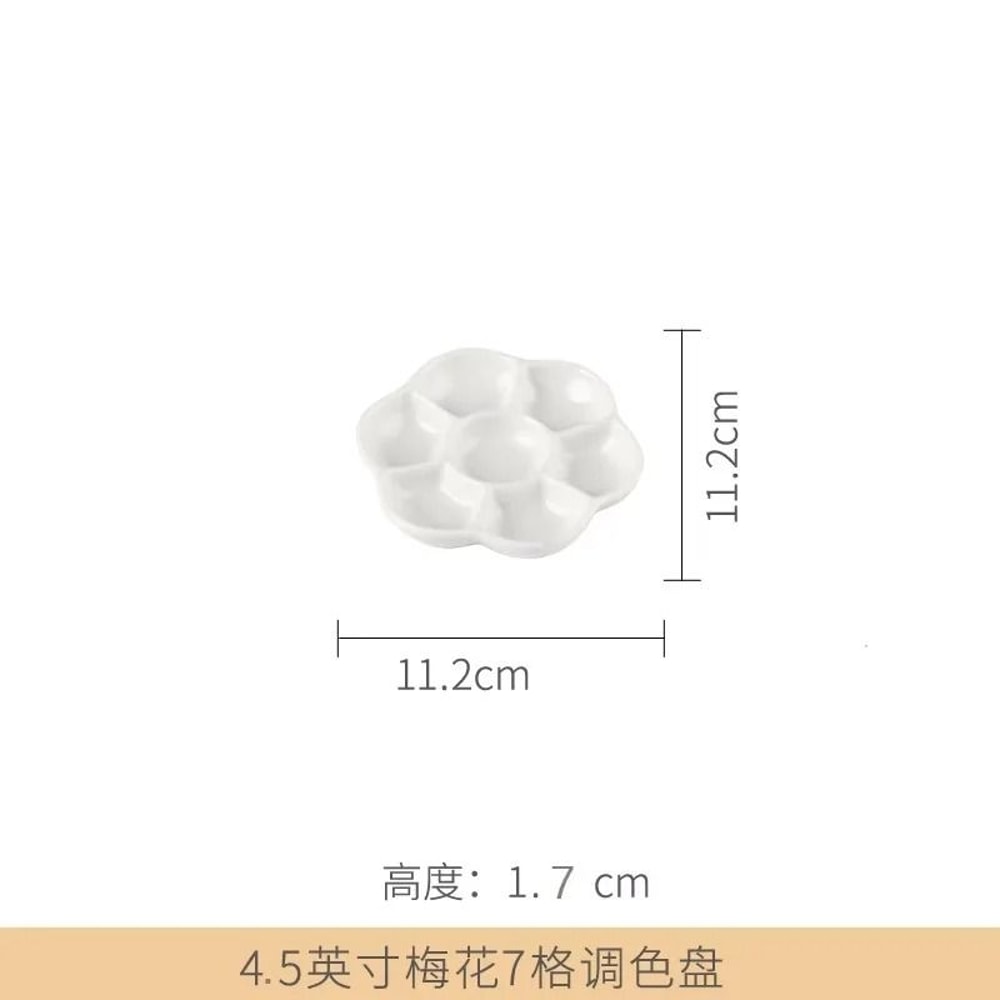 Jingdezhen Ceramic Plum Blossom Palette Pigment Gouache Watercolor Painting Art Supplies 6