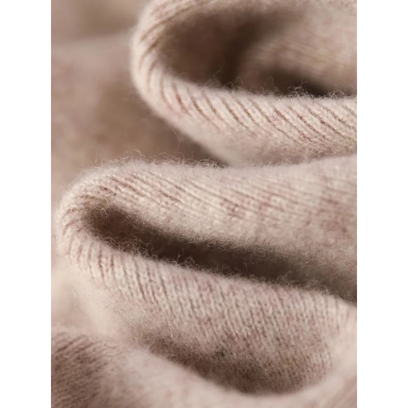 Women 100 Merino Wool Knitted Wide Leg Pants Autumn Winter Loose Soft Warm Bottoms With Pockets 5