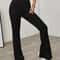 VigoCasey 2025 Casual Knit High Waist Bell Bottom Pants Autumn Winter Solid Office Trousers 2