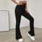 VigoCasey 2025 Casual Knit High Waist Bell Bottom Pants Autumn Winter Solid Office Trousers 5