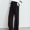 AMII Minimalist Winter Suede Wide Leg Trousers False Placket Elastic Waist Professional Office Pant 3