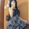 2025 Japanese Vintage Style Black Lace Strap Dress Korean Fashion Summer Sweet Patchwork One Piece 2