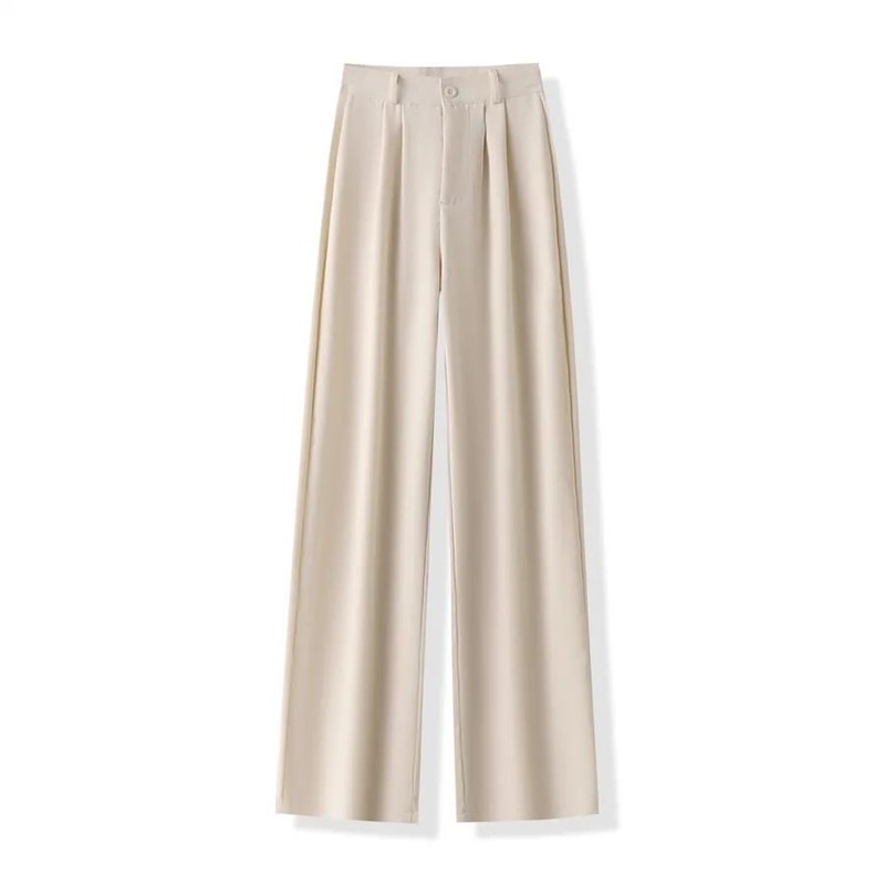 2024 High Waist Womens Suit Pants Straight Office Ladies Fashion Loose Suit Trousers 6