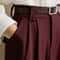 2026 Burgundy Wide Leg Suit Pants Elegant High Waist Office Lady Fashion Trousers With Pockets 4