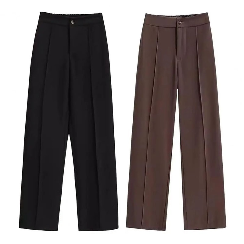 Fashion Office Wear High Waist Formal Suit Trousers Elegant Workwear Dress Pants 4