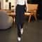 Chiffon Straight Leg Wide Trousers Chic Elegant Satin Silk Finish Office Work Pants 7