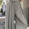 Botvotee Elegant Office Suit Pants High Waisted Wide Leg Baggy Blazer Trousers With Sashes 3