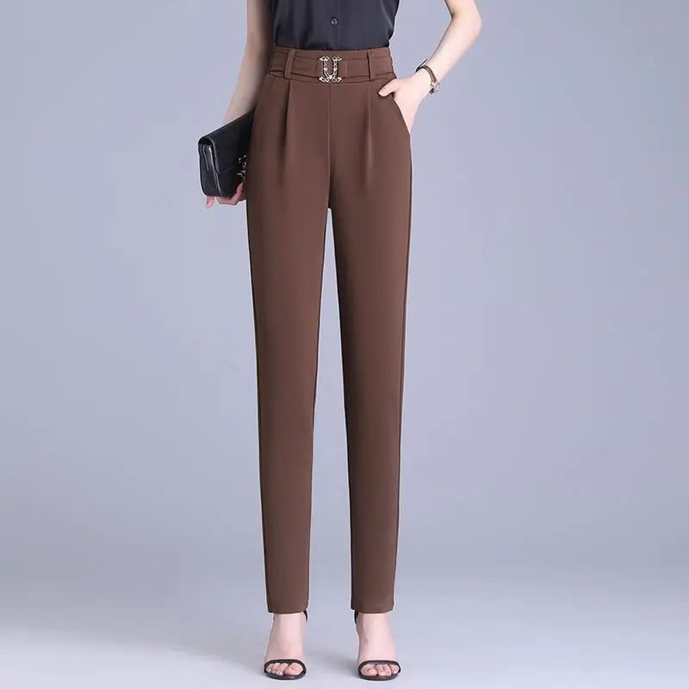 HighWaisted SmallFoot Suit Pants Women StretchSlim AllMatch Draped SlimFitting Trousers 9