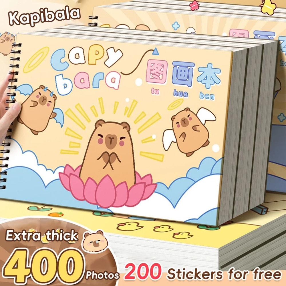 Kawaii Capybara Picture Book A4 Thickened Blank Sketch Art Drawing Supplies For Students 0