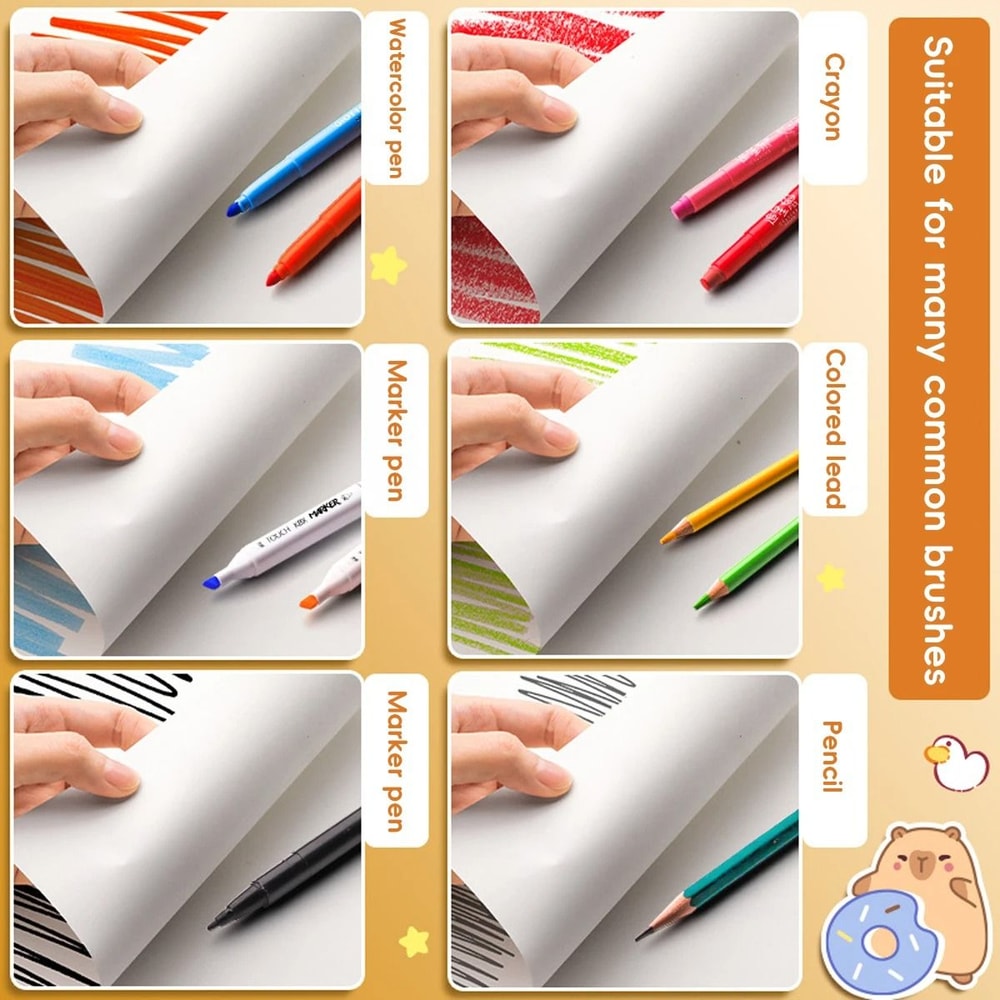 Kawaii Capybara Picture Book A4 Thickened Blank Sketch Art Drawing Supplies For Students 3