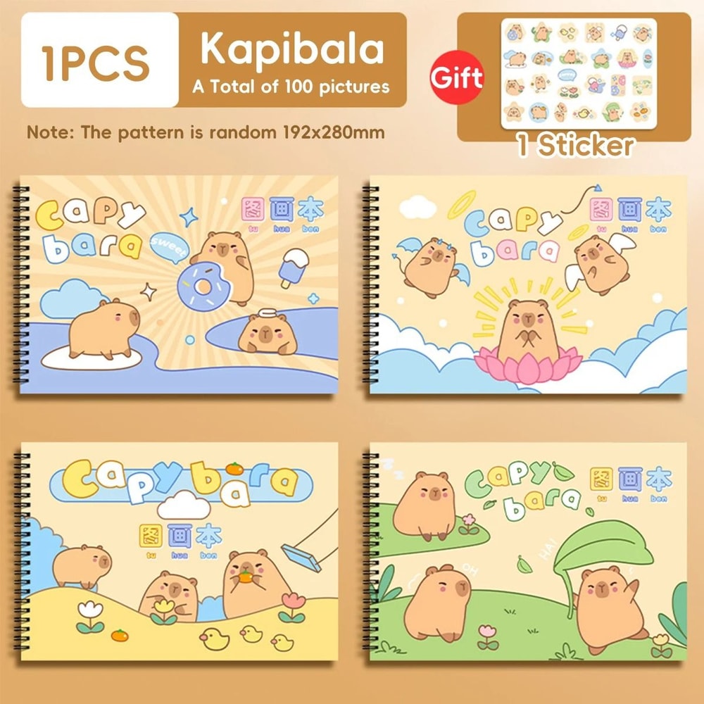 Kawaii Capybara Picture Book A4 Thickened Blank Sketch Art Drawing Supplies For Students 8