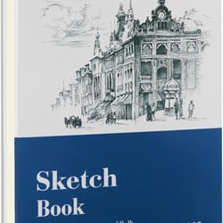 professional hardcover sketchbook 9" x 12" top spiral bound 100 sheets heavyweight drawing pad