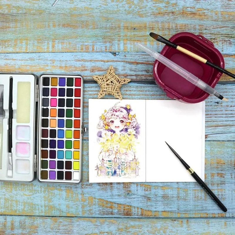 A5A6 300gsm Professional Watercolor Sketchbook 12 Sheets Heavyweight Drawing Handbook 4