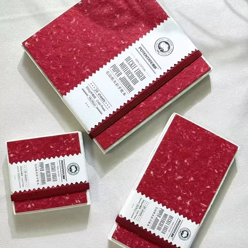 POTENTATE 100 Cotton Square Watercolor Paper Book 300g 140lb 24 Sheets Professional Sketchbook 0