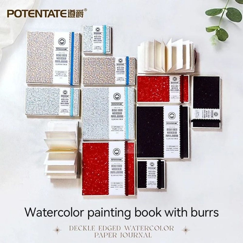 POTENTATE 100 Cotton Square Watercolor Paper Book 300g 140lb 24 Sheets Professional Sketchbook 2
