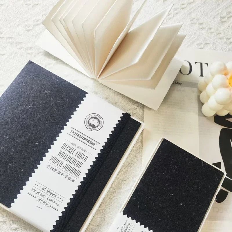 POTENTATE 100 Cotton Square Watercolor Paper Book 300g 140lb 24 Sheets Professional Sketchbook 3