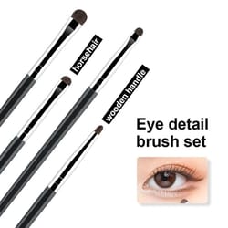 4pcs professional eye makeup brush set fine detail eyeliner smudge concealer pony hair tool kit