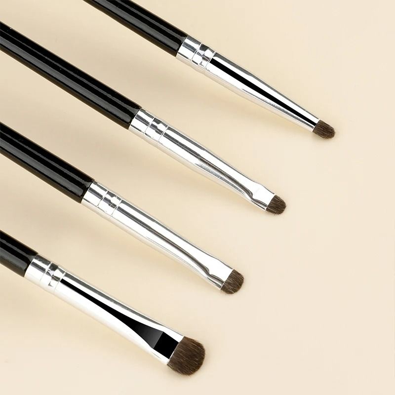 4pcs Professional Eye Makeup Brush Set Fine Detail Eyeliner Smudge Concealer Pony Hair Tool Kit 3