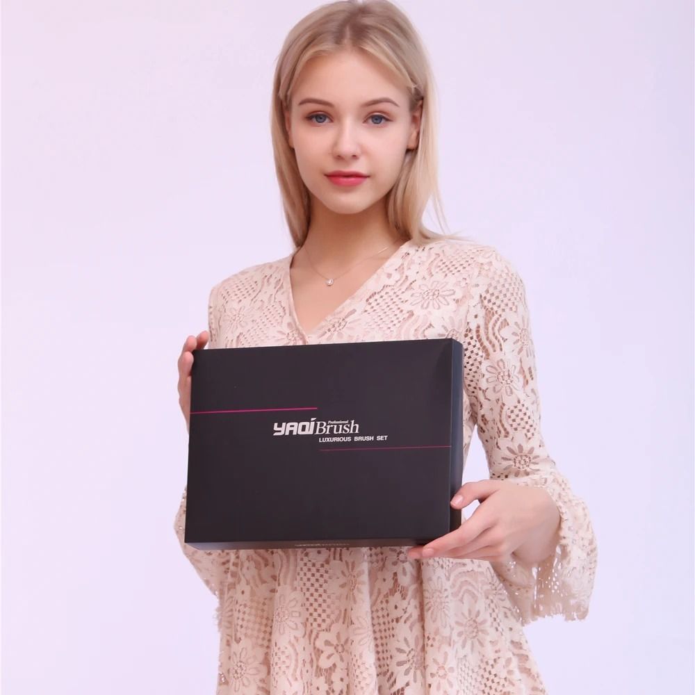 Yaqi 10pcs Professional Makeup Brush Set With Premium PU Travel Case Cosmetic Tool Kit 4