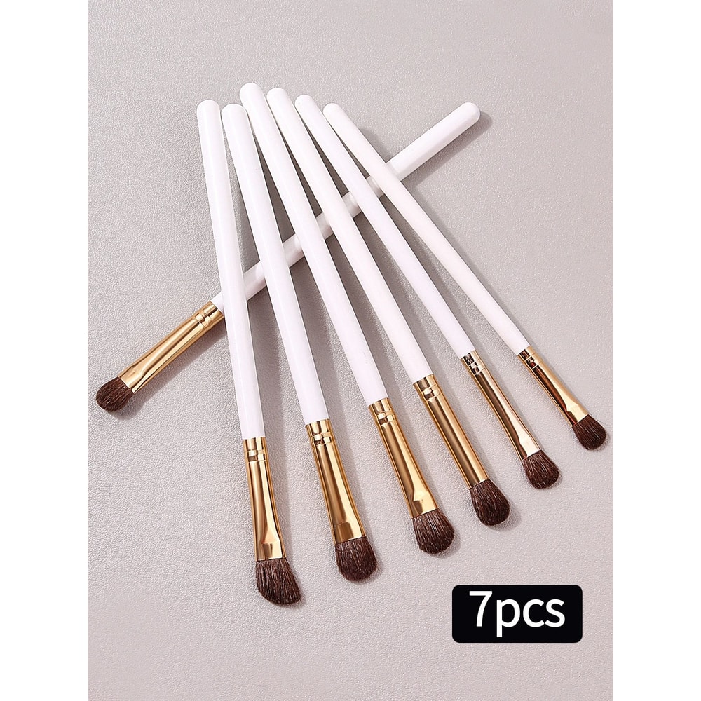 7Pcs Professional Eye Shadow Makeup Brush Set Natural Pony Hair Blending Smudge Shader Kit 1
