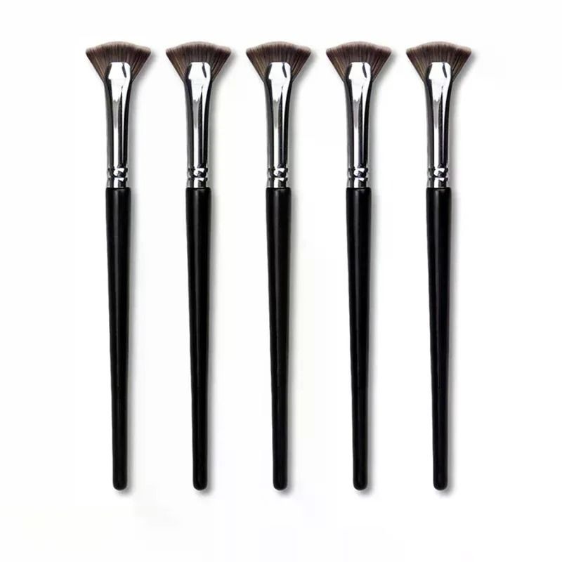 Professional FanShaped Eyelash Brush No Shedding Mascara Highlighter Smudge Tool 2