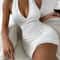 Sexy Deep V Halter Backless Party Dress Summer Tight Mini Clubwear Short White Evening Gown 5